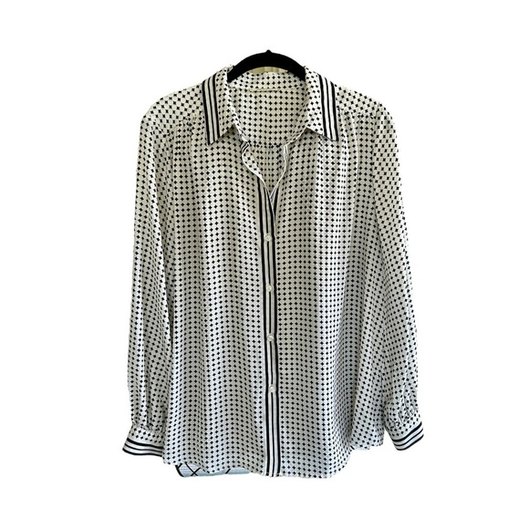 MAX STUDIO, WOMENS CHIC, BUTTON DOWN TOP IN BLACK & WHITE. NO SIZE - Picture 2 of 8